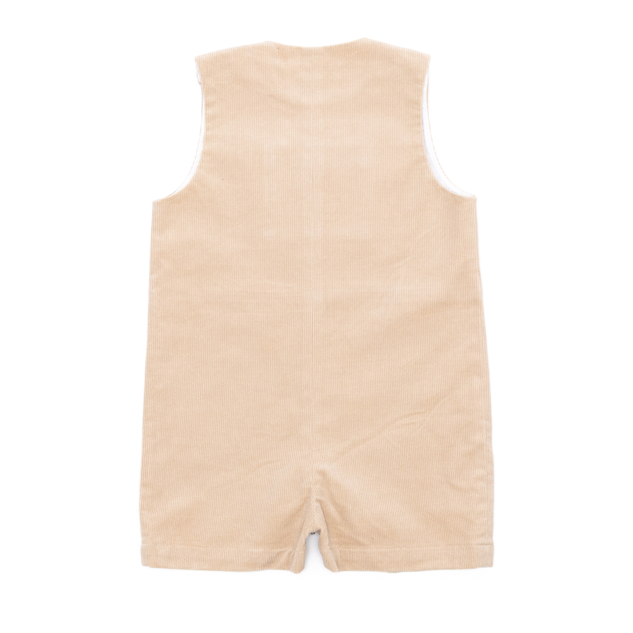Henry Duvall Oliver Overalls in King’s Way Khaki Corduroy, classic toddler boys fall outfit with relaxed fit, perfect for layering with Peter Pan shirts or coordinating sibling looks