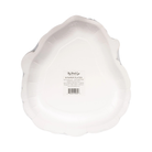 Retro Santa face-shaped paper plate with a vintage illustration of Santa Claus wearing a red hat, rosy cheeks, and a fluffy white beard, perfect for Christmas parties.