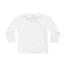 Henry Duvall boys white Peter Pan collar shirt, classic holiday layering piece for Jon Jons, shorts, and bubbles, timeless Christmas toddler outfit