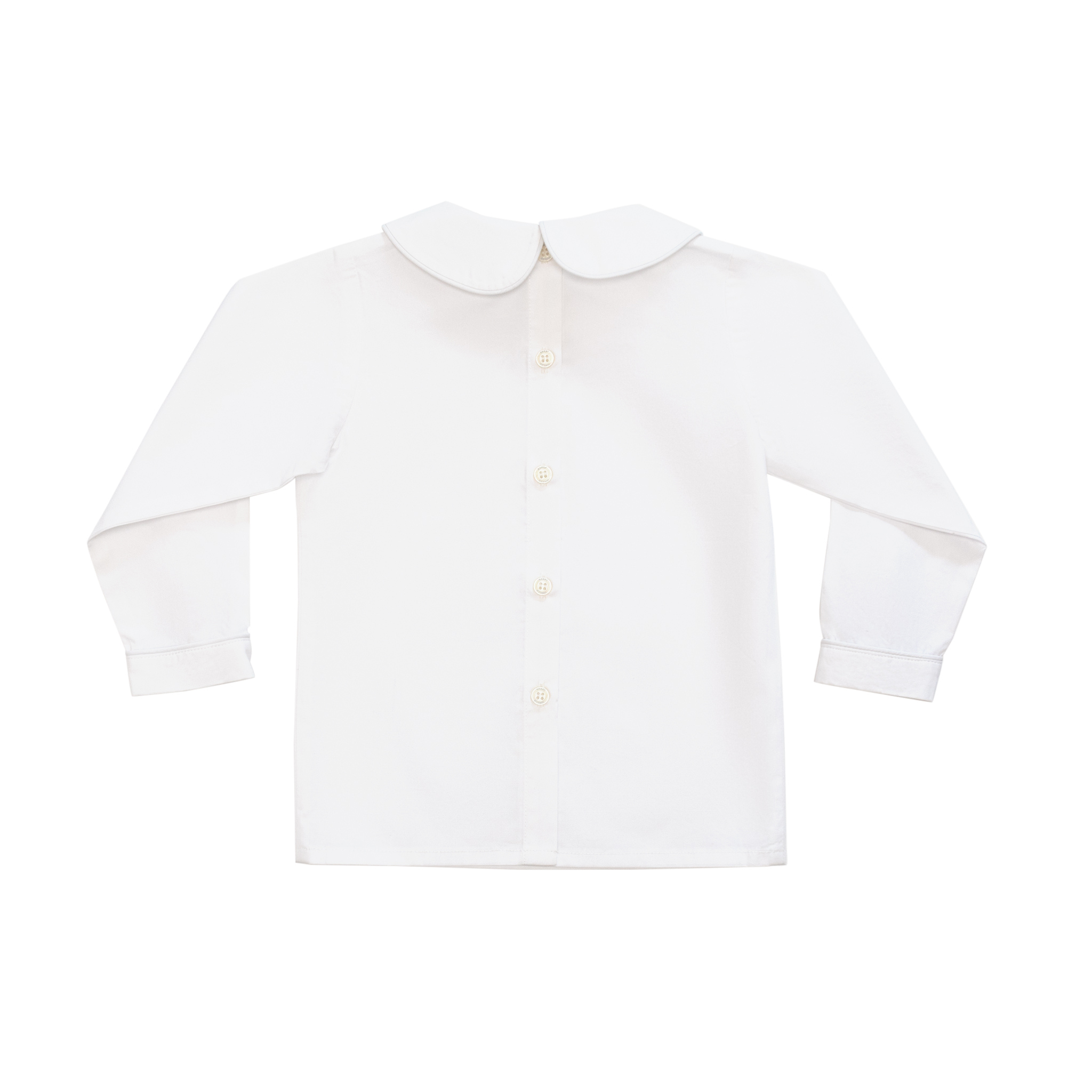 Henry Duvall boys white Peter Pan collar shirt, classic holiday layering piece for Jon Jons, shorts, and bubbles, timeless Christmas toddler outfit