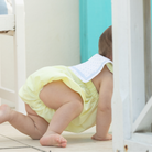 Henry Duvall Saylor Bubble in soft yellow fabric with blue Swiss dot sailor collar and trim, classic heirloom baby boy summer bubble outfit