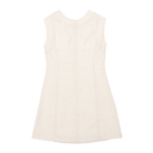 Henry Duvall Laine Dress in ivory tweed with gold metallic thread and HD gold buttons, classic A-line women’s fall dress designed for coordinating family looks