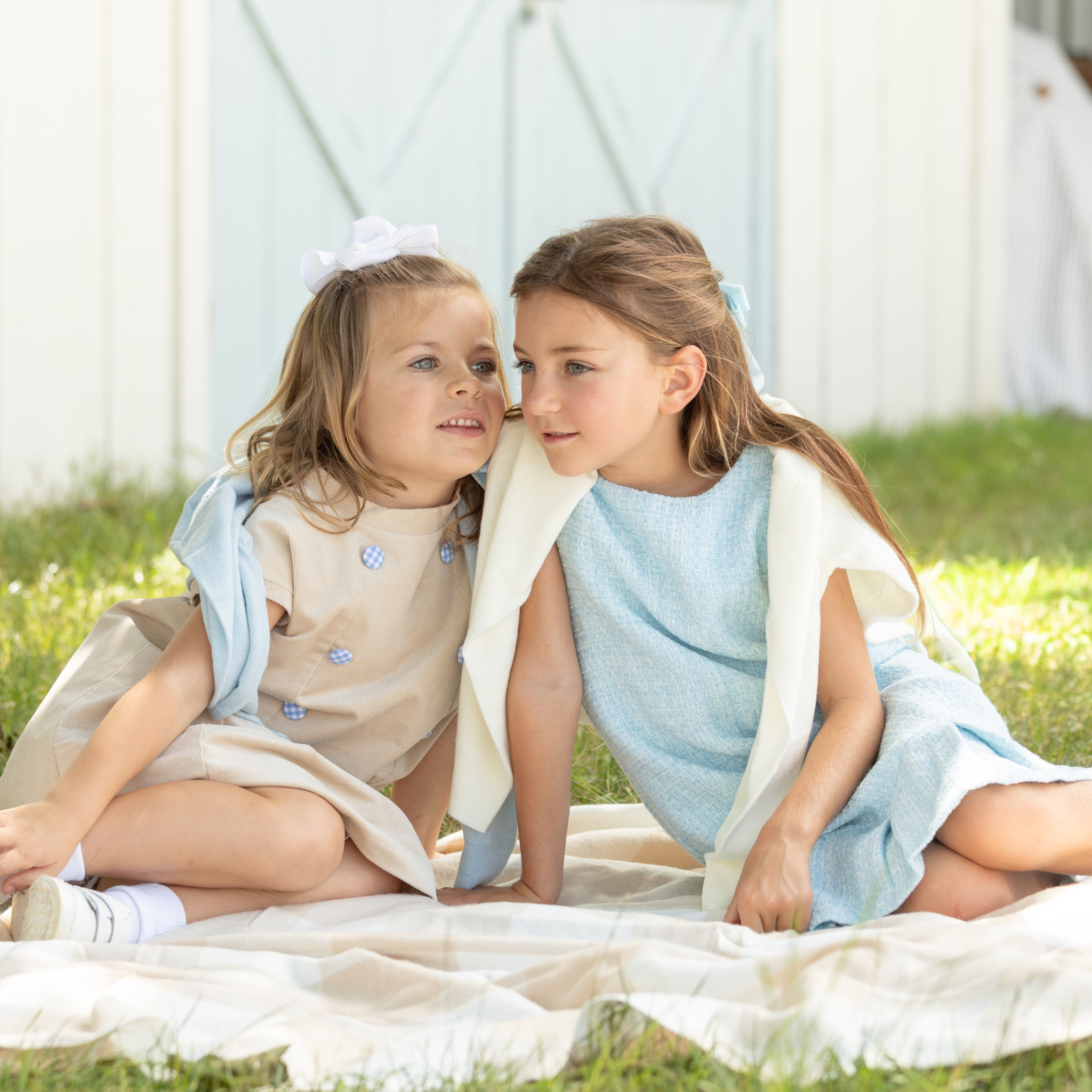 Henry Duvall Bay Tree Blue Tweed Dress for older girls, classic fall tweed dress with cap sleeves and box pleat hem, elegant and age-appropriate for seasonal occasions