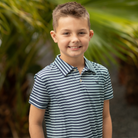 Henry Duvall Match Point Polo for boys in lightweight performance fabric, wrinkle-resistant and stain-resistant classic preppy polo shirt for school and everyday wear.