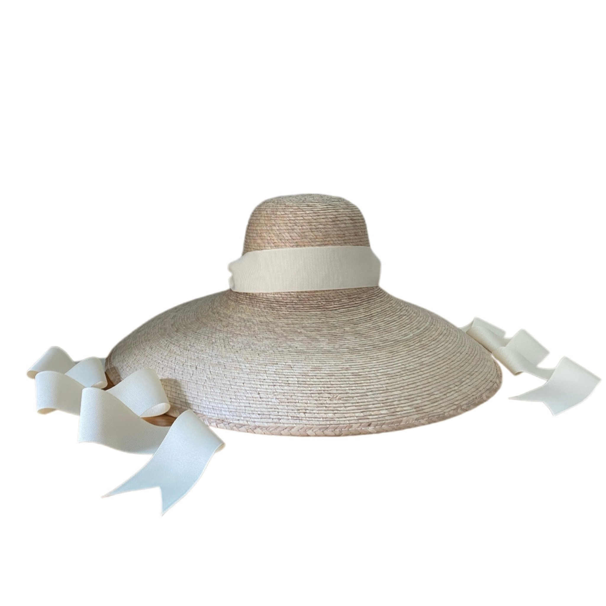 Daisy Sun Hat - Long Ivory Grosgrain Ribbon - Henry Duvall