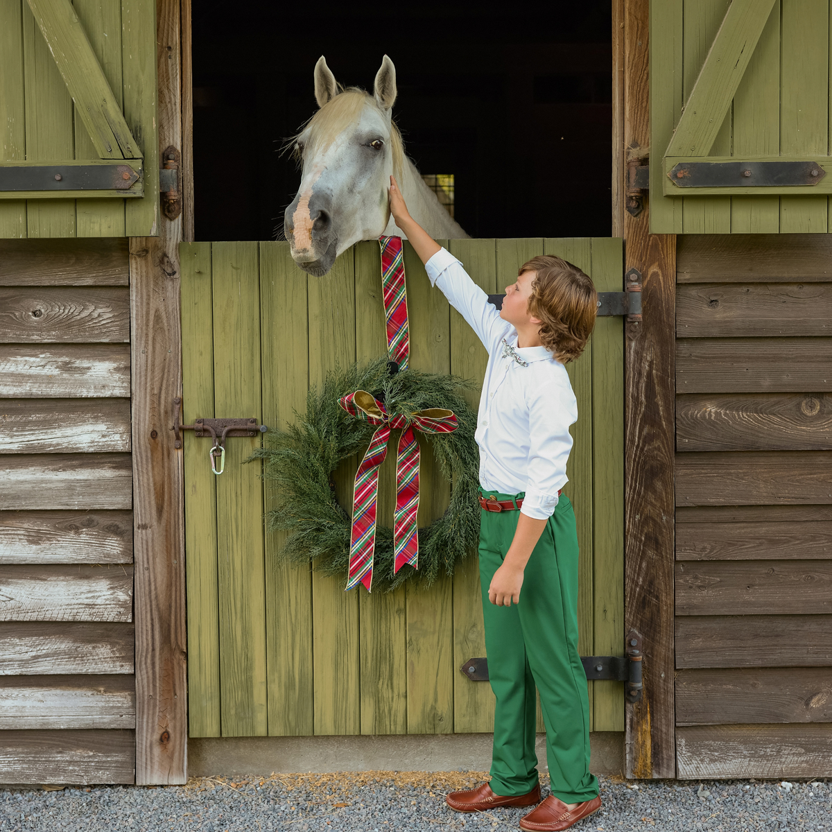 Green Holiday Performance Pants for Boys - Henry Duvall