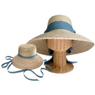 Mommy & Me Sun Hat Set - Wildflower & Palmetto - French Blue Grosgrain Ribbon - Henry Duvall