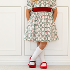 Childrenchic red velvet Mary Jane shoes with sparkling buckle, classic holiday girls dress shoes made in Spain – perfect for Christmas outfits and Henry Duvall holiday collection