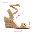 Poppy Wedge In Gold Metallic Raffia - Henry Duvall