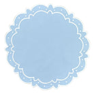 Decorative light blue circle with white border on a white background