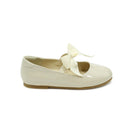 Girls patent leather Mary Jane flats by L’Amour with grosgrain bow elastic strap, perfect for fall parties, portraits, and coordinating with Henry Duvall dresses