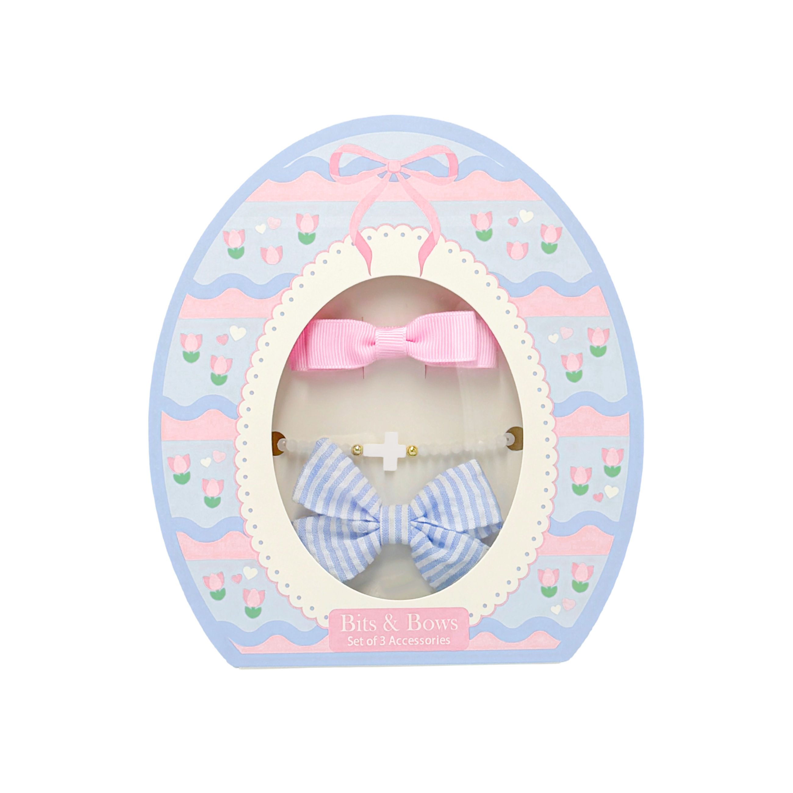 Easter Egg Bows & Bracelet Set, Blue - Henry Duvall