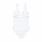 Classic women’s one piece swimsuit with flattering cutouts, bow detail, and full coverage in UPF 50+ swim fabric by Henry Duvall
