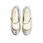Silver Mary Jane shoes for girls from Childrenchic, shiny leather dress shoes to pair with Henry Duvall Fall Collection outfits