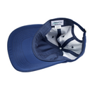 Blue cap with a visible brand logo on a white background