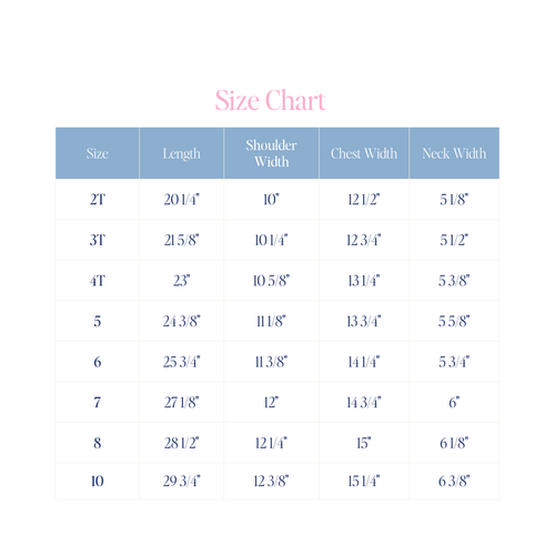 Eloise Dress in Smocked Sailboats size chart