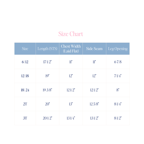 George Jon Jon in Smocked Sailboats size chart