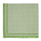 Green and white checkered napkin on a white background