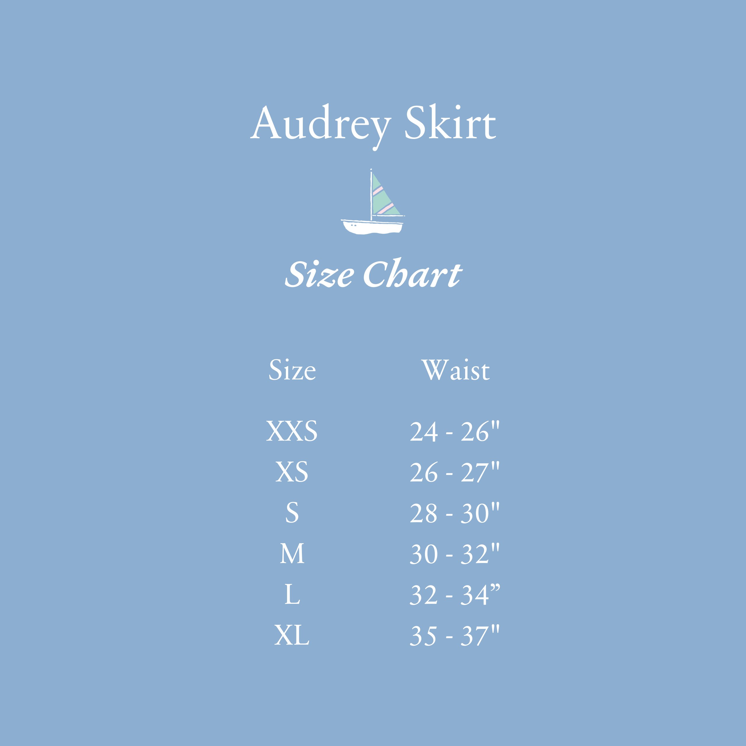 Audrey Skirt Size Chart