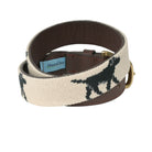 Children’s Labrador needlepoint belt with fall colors and leather trim, classic embroidered belt for boys who love dogs or matching with Dad