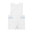 Henry Duvall James Henry Jon Jon for toddler boys in white piqué with Seaside Stripe trim, a classic and traditional summer one-piece