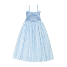 Henry Duvall Kate Dress for women in South Charles Stripe, a classic summer dress with smocked embroidered bodice and full gathered skirt.