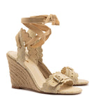 Poppy Wedge In Gold Metallic Raffia - Henry Duvall