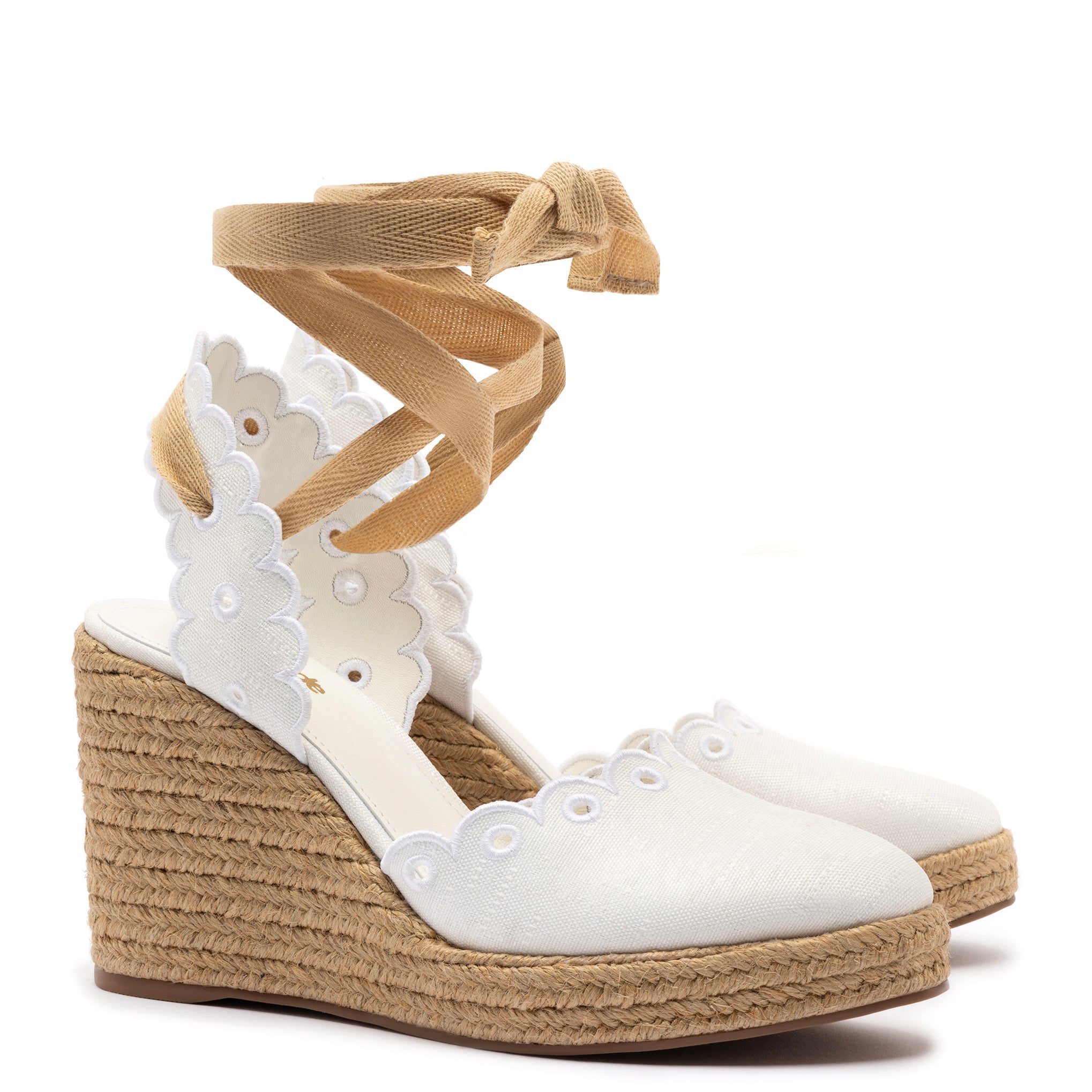 Poppy Espadrille In White Fabric - Henry Duvall