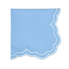 Light blue scalloped edge napkin on a white background