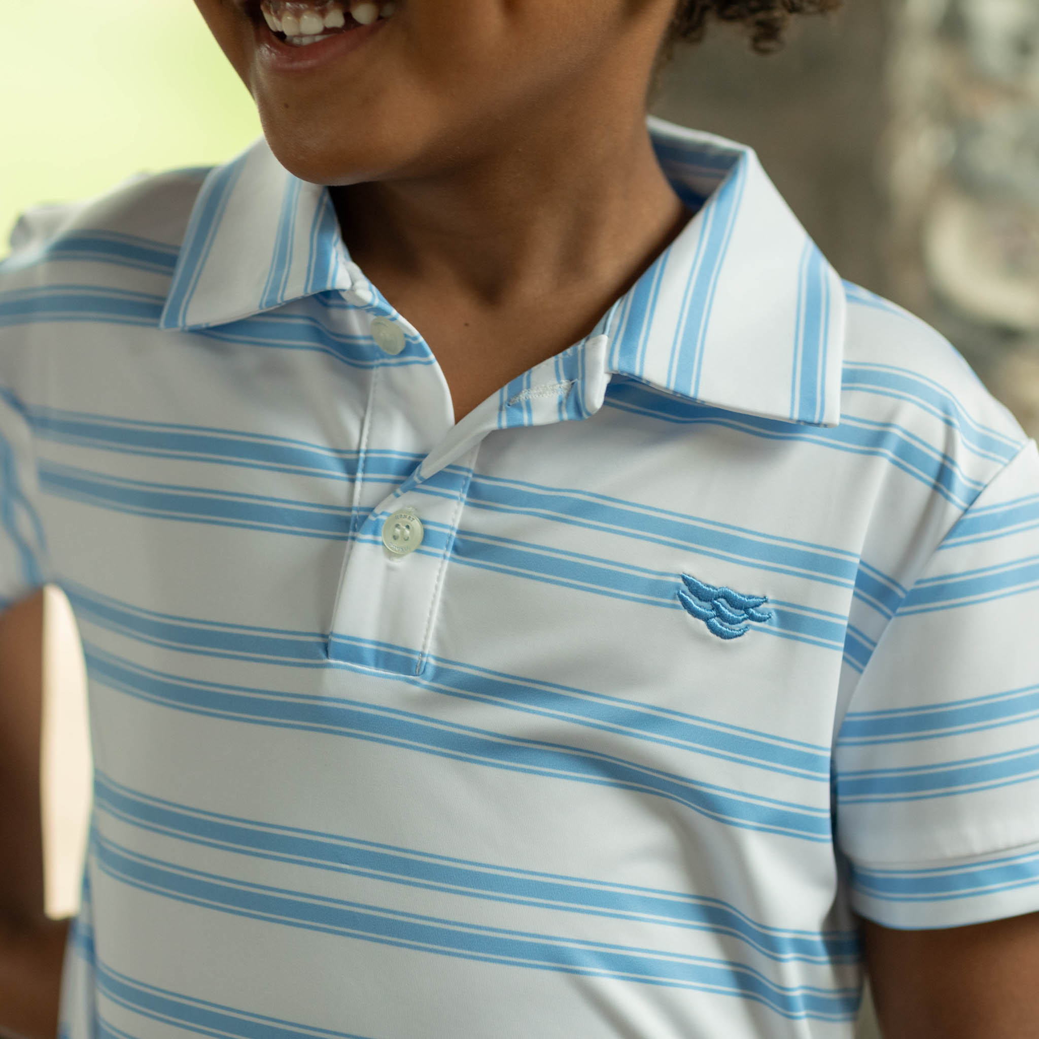 Match Point Polo in Blue & White Stripes - Henry Duvall