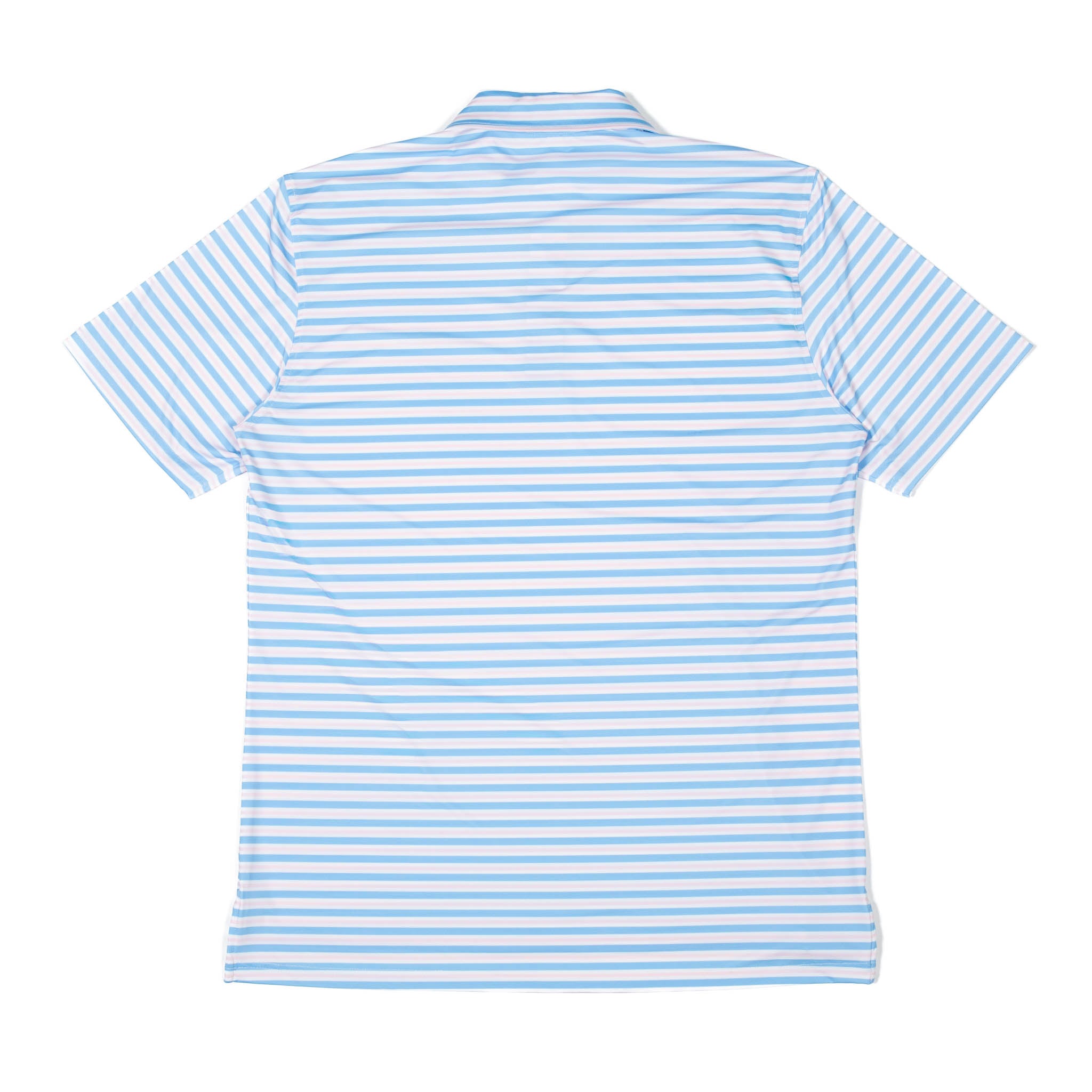 Men's Performance Polo in Blue & Pink Stripe - Henry Duvall