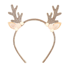 Sparkly reindeer antler headband with soft neutral accents, perfect for little girls' Christmas dress-up or festive stocking stuffer – holiday accessory for kids