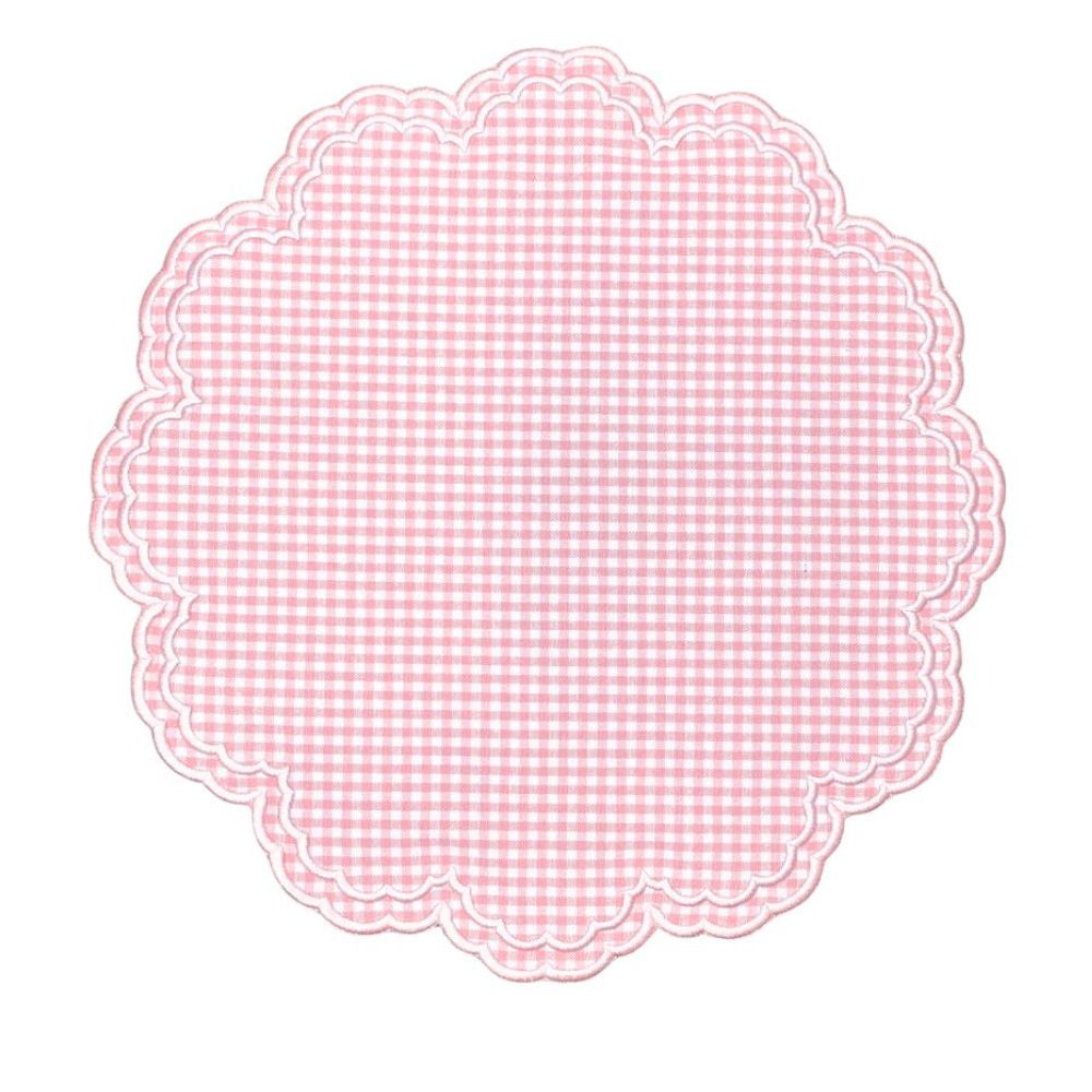 Bettina Placemat in Pink Gingham, Set of 4 - Henry Duvall