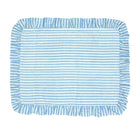 Quilted Placemats with Ruffle in Blue Stripes, Set of 4 - Henry Duvall