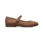 Childrenchic taupe Mary Jane shoes for girls with Velcro strap and cushioned insole, classic neutral fall shoes to pair with Henry Duvall dresses and outfits.