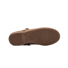 Childrenchic taupe Mary Jane shoes for girls with Velcro strap and cushioned insole, classic neutral fall shoes to pair with Henry Duvall dresses and outfits.