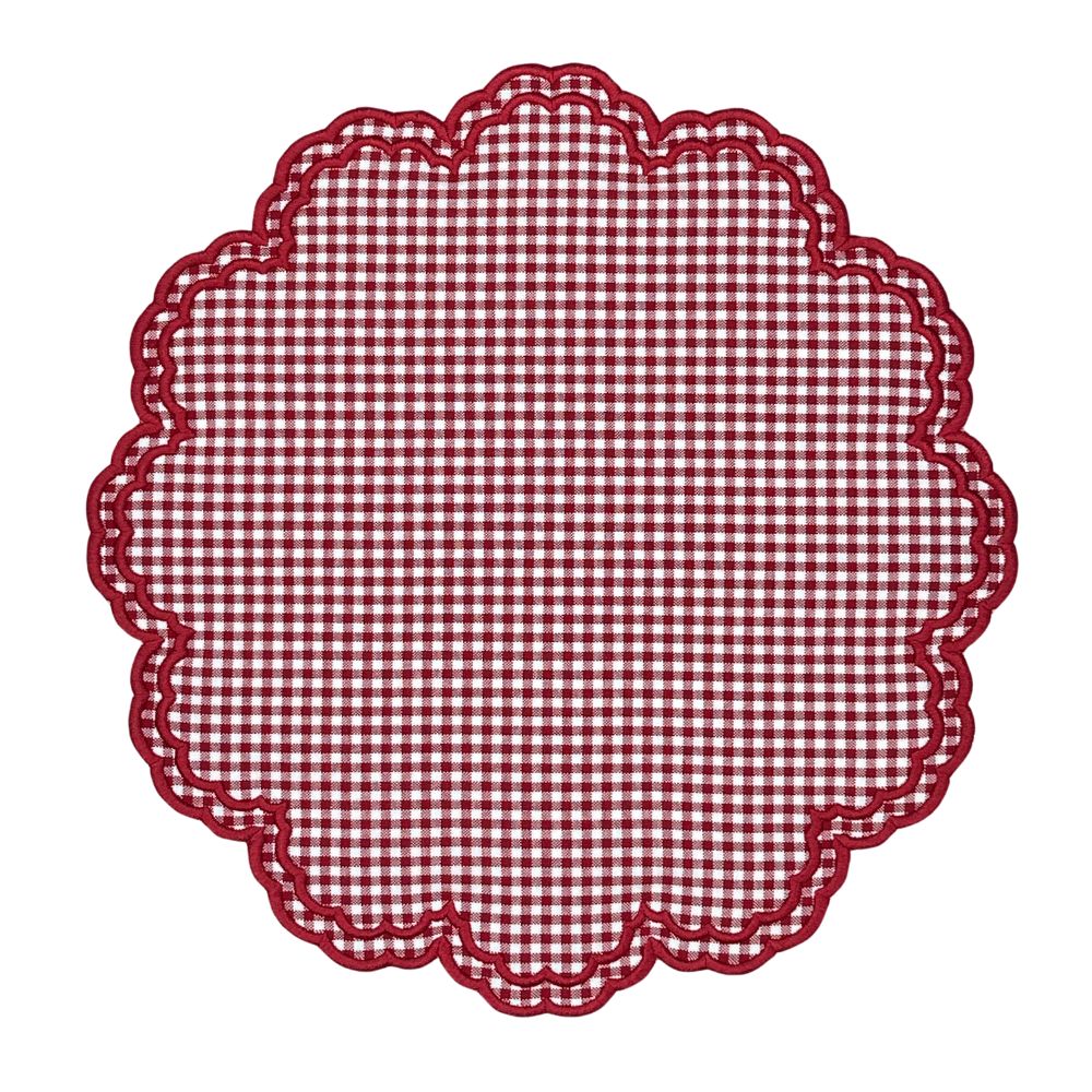 Bettina Placemat in Red Gingham, Set of 4 - Henry Duvall