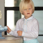 Boy wearing the Henry Duvall Sullivan Shorts Set, a classic boys outfit designed for holidays, family gatherings, and timeless dressing.