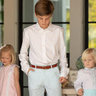 Henry Duvall classic white boys button down shirt, a timeless boys shirt designed for polished, preppy dressing.