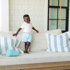 Henry Duvall Sullivan Shorts for boys in mint piqué, a classic two-piece outfit featuring a button-down shirt with rounded collar and tailored shorts.