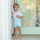 Toddler boy wearing the Henry Duvall Benjamin Button-On, a traditional heirloom-style outfit designed for special occasions and family photos.