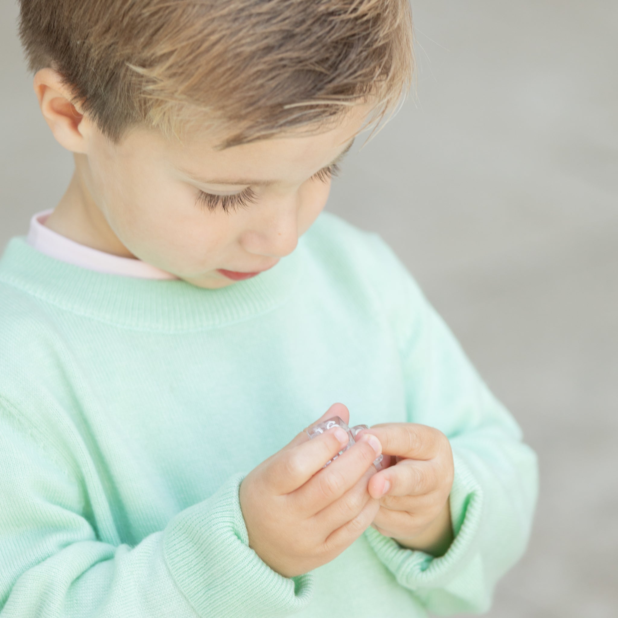 Henry Duvall classic crewneck sweater for little boys in Mid Ocean Mint, a timeless knit designed for everyday wear.