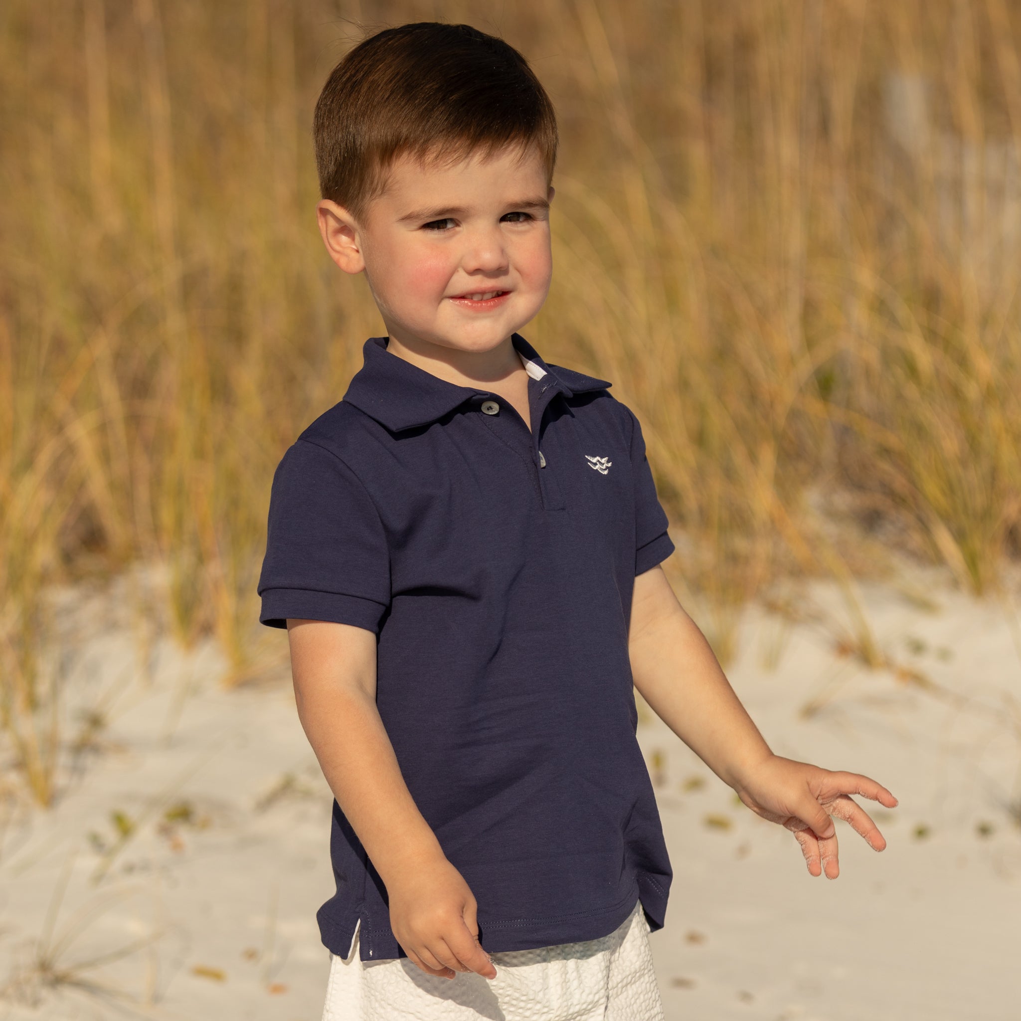 Henry Duvall boys classic navy polo shirt, a timeless preppy polo designed for everyday wear.