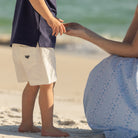 Henry Duvall boys white seersucker pull-on shorts, a classic preppy short in lightweight seersucker for spring and summer.