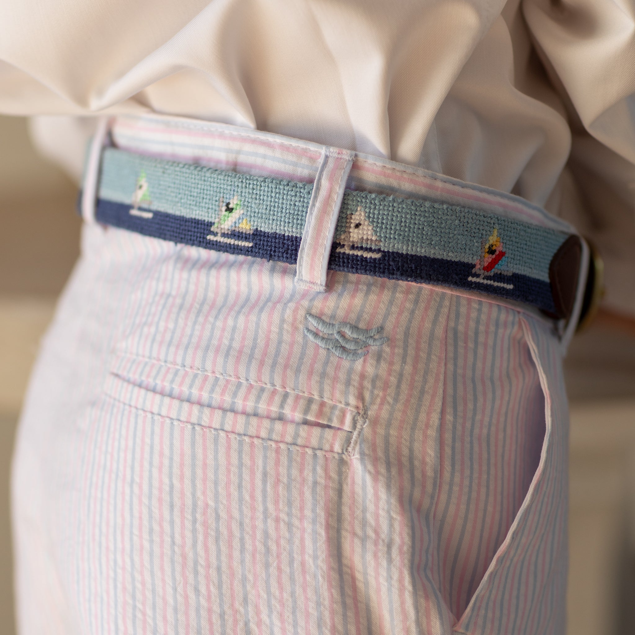 Boy wearing the Henry Duvall Bradford Trousers, a polished boys trouser styled for spring occasions and sibling coordination.