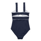Classic women’s one piece swimsuit with flattering cutouts, bow detail, and full coverage in UPF 50+ swim fabric by Henry Duvall