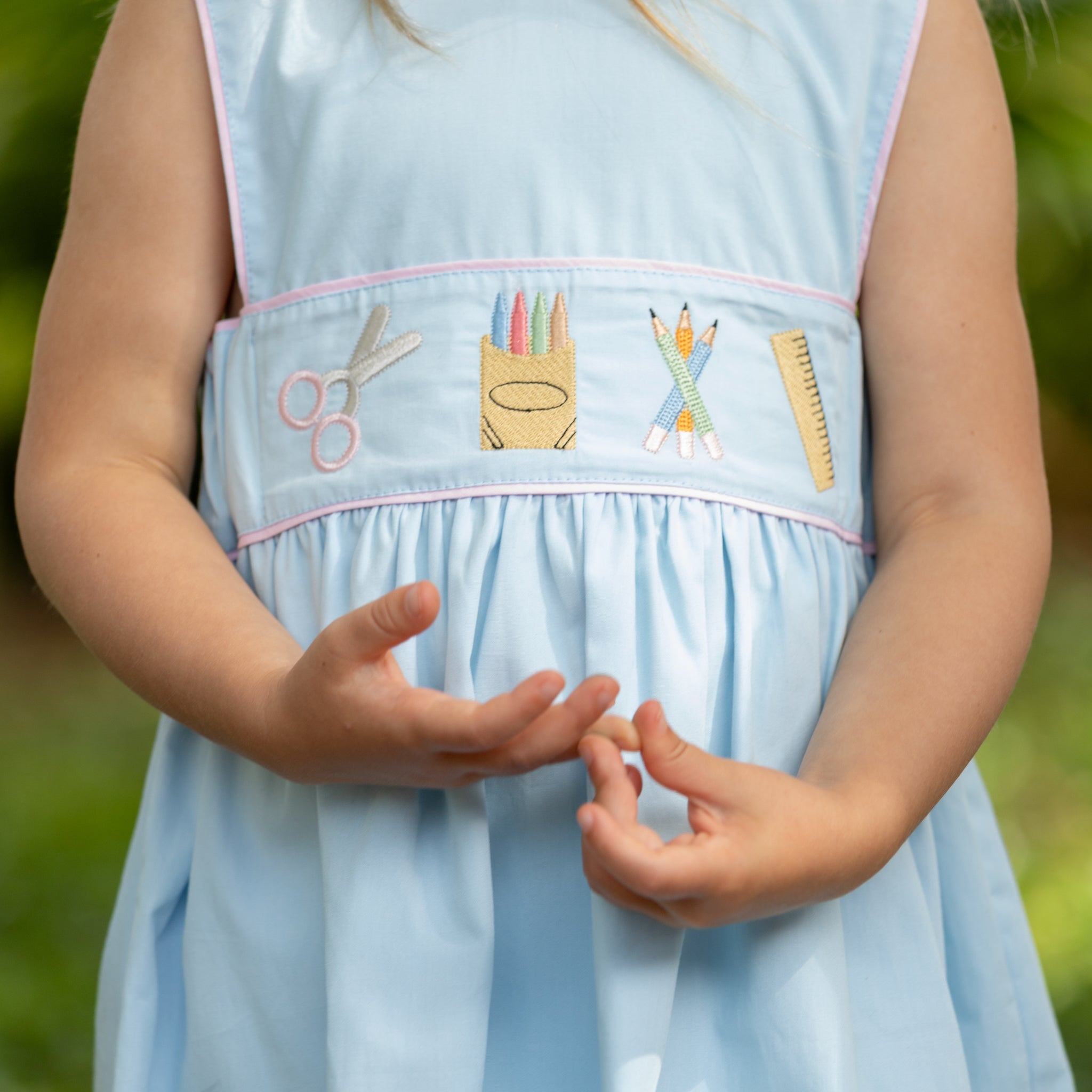 Girls Back to School Embroidered Dress - Henry Duvall