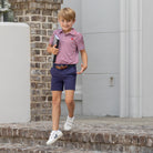Boys Red Striped Polo - Henry Duvall