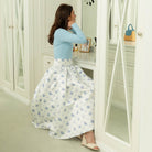 Audrey Skirt in Floral Delft- Henry Duvall