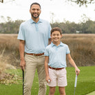 Men's Performance Polo in Blue Gingham - Henry Duvall